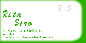rita siro business card