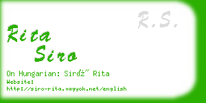 rita siro business card